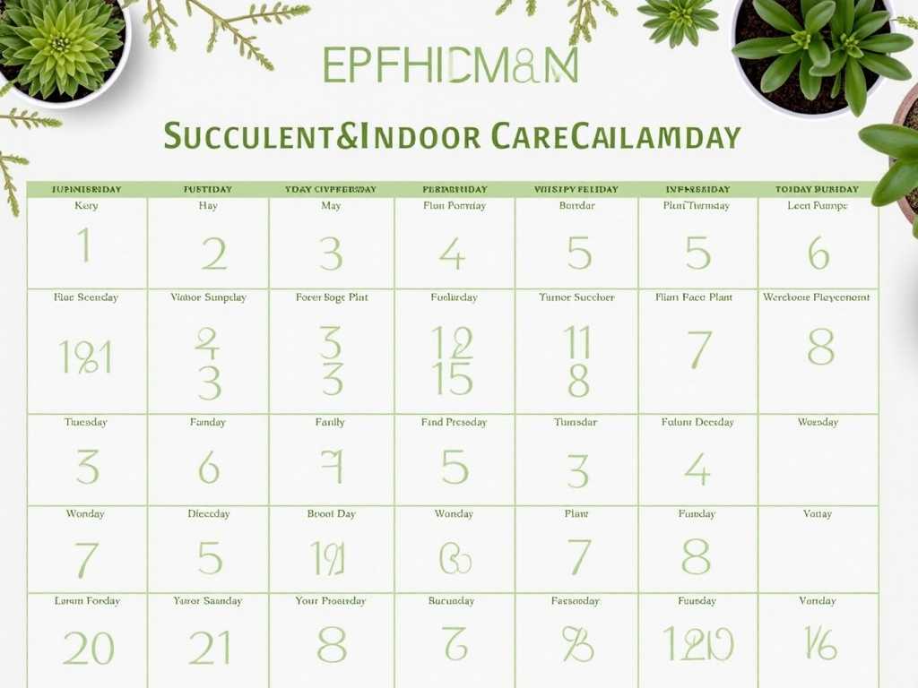 Succulent & Indoor Plant Care Calendar